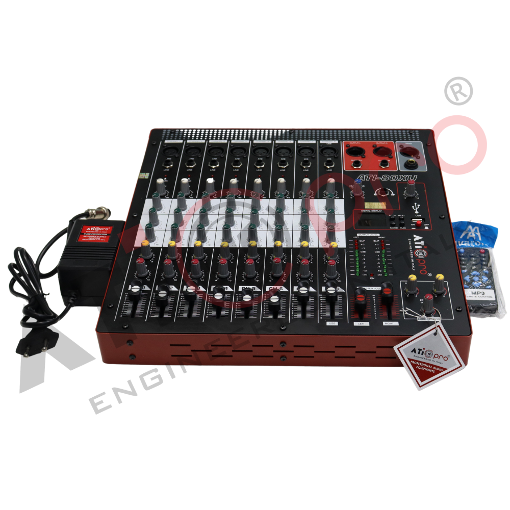 Live Audio Mixer Model ATI 80XU 8 Channel Atipro Audio