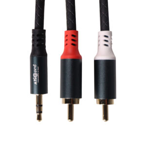2 RCA to 3.5 MM Golden Pin Connector – Model A601W (1.5 Meter)