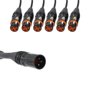 6 XLR Female to 1 XLR Male Wire - Model A006L3 (3 Meter)