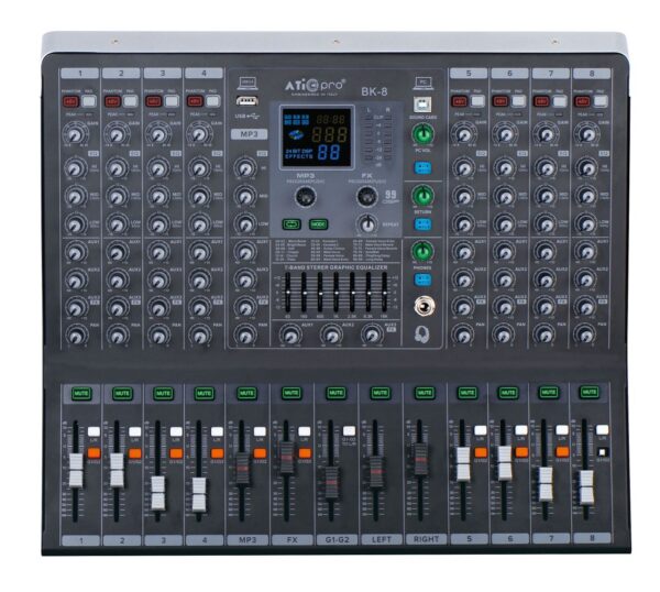 8 CHANNEL LIVE MIXER MODEL BK-8 - Atipro Audio