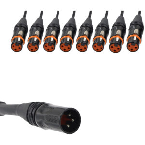 8 XLR Female to 1 XLR Male Wire - Model A008L2 (2 Meter)